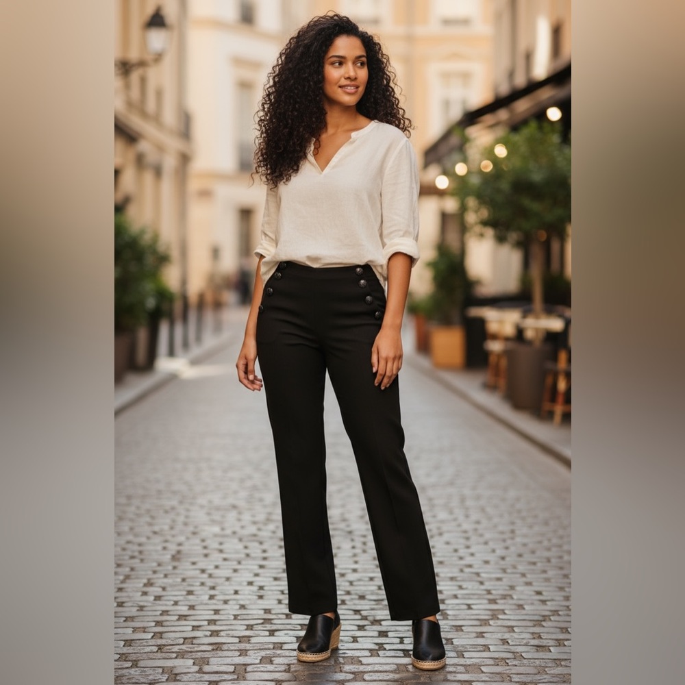Banana Republic Black Straight Leg Women's Pants